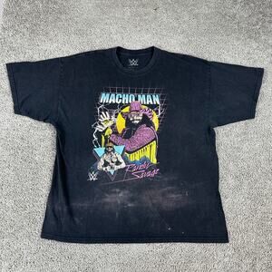 WWE Shirt Mens XXL 2XL Black Purple Macho Man Randy Savage Short Sleeve